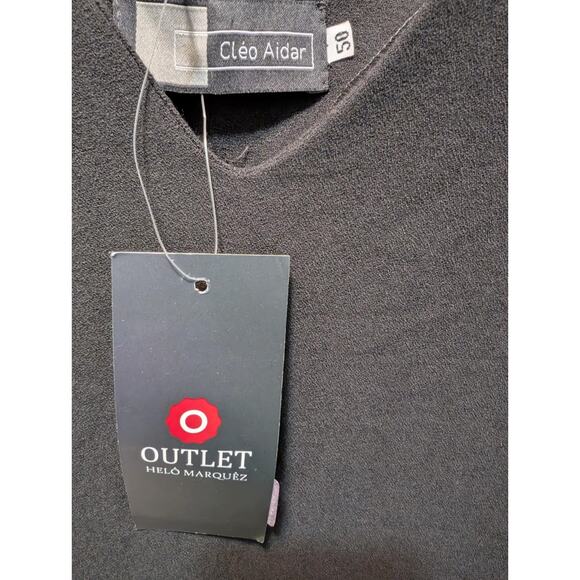 Cleo Aidar Black Short Dress Sheer Long Sleeve Semi-Formal Plus Size EU 50 US 20 - Picture 2 of 13